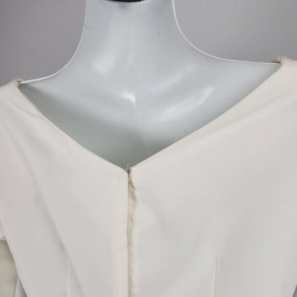 Vintage 60s White Beaded Lace Skirt Wedding Gown Size XS - Picture 7 of 12